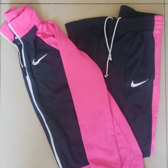 nike tracksuit pink stripe
